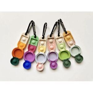4 Pack Airtag Holder Keychain with Pop Fidget Toy Color Random